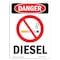 Signmission Safety Sign, OSHA Danger, 7" Height, Diesel, Portrait OS-DS-D-57-V-1119 - alternate 1
